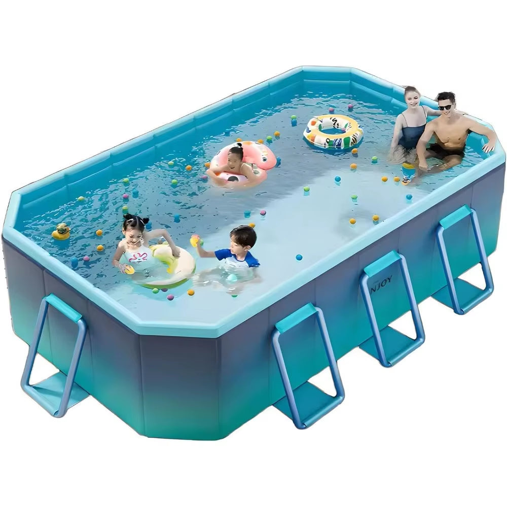 Folding Pool, Outdoor Non-Inflatable Pool for Children and Adults, Large Children'S Pool, Portable Pool with Hard Plastic Shell