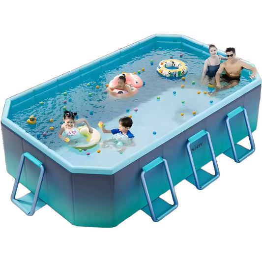 Folding Pool, Outdoor Non-Inflatable Pool for Children and Adults, Large Children'S Pool, Portable Pool with Hard Plastic Shell