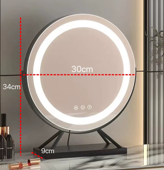 Lighted Vanity Makeup Mirror with Lights 3 Color Lighting Modes with 15X Magnification Mirror Smart Touch Control 360°Rotation